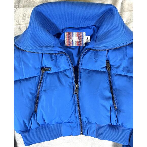 Urban Outfitters Size M Blue Cropped Chubby Puffer Jacket Y2K Hip Hop Cozy Cute - Picture 2 of 14